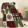 Red Buffalo Plaid and Snow flake Blanket For Soft Throw Blanket for Picnic Bed Sofa Home Bedroom Cozy Warm Comfortable