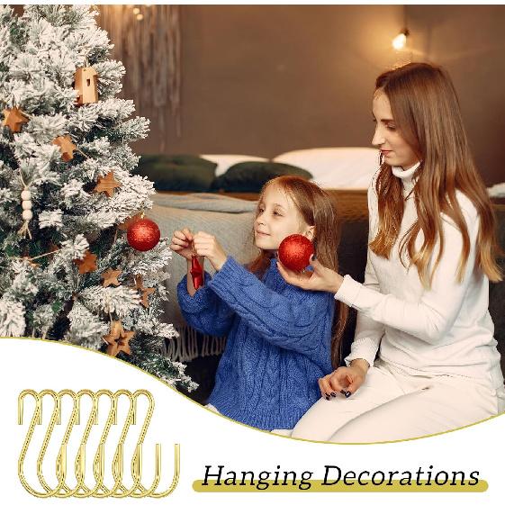 100PCS Gold S Hooks for Hanging,1 Inch Small S Hook, Metal Hanging Hooks Iron Wire Hook Hanger for Hang Jewelry Small Kitchenware Potted Plants Bags