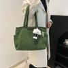 Large Capacity Women's Casual Tote Bag Vintage Corduroy Ladies Shoulder Bags Solid Color Female Portable Shopping Handbags