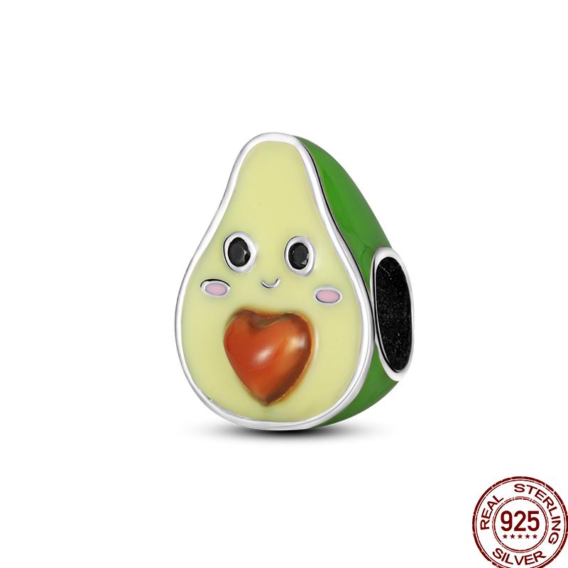 New Copper Avocado Pineapple Coffee Bean Tomato Charm Beads Suitable Fit 3Mm Original Bracelet Diy Jewelry