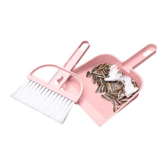 2 Pieces 19x13x3cm Dust Removal Set Broom Dustpan Set with Hand Broom Brush Mini Broom Tabletop Broom Hand Cleaning Tools Broom Dustpan Set Hand