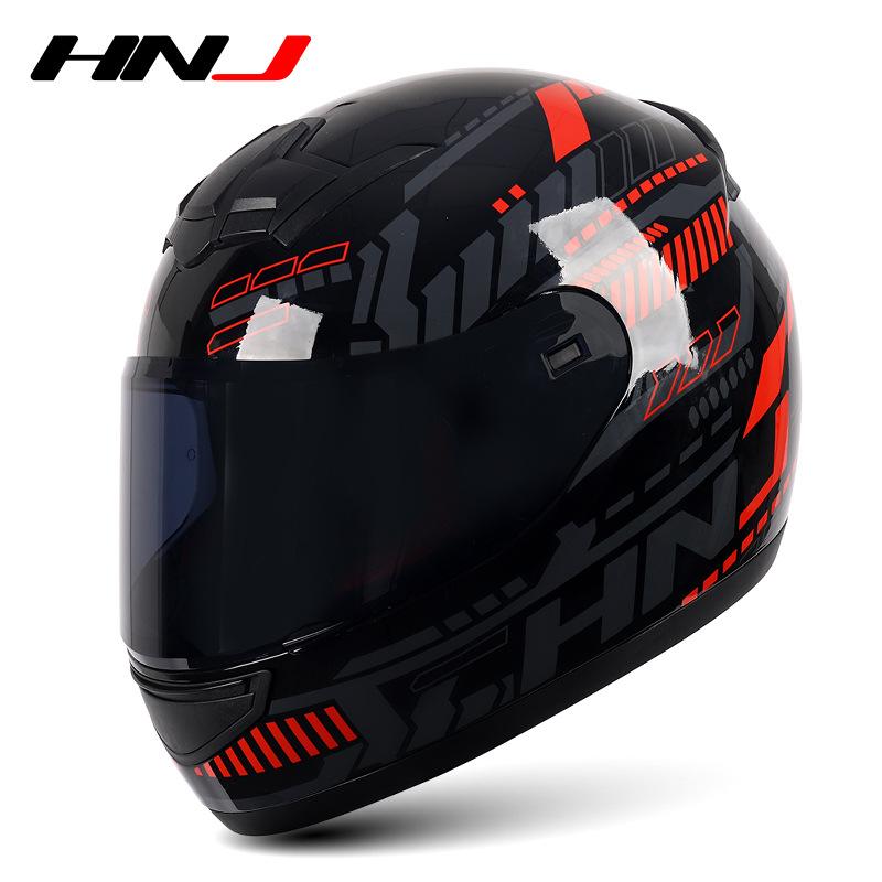 HNJ Women's Electric Motorcycle Helmet Men's Running Full Grey