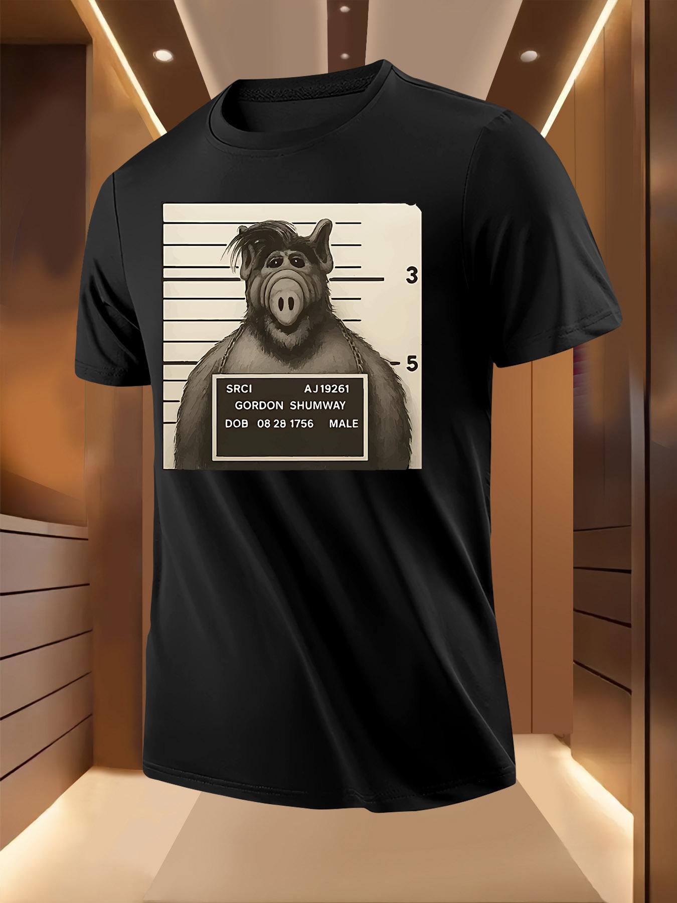 Humorous Gorilla Mugshot Tshirt - Gordon Shuway Print S