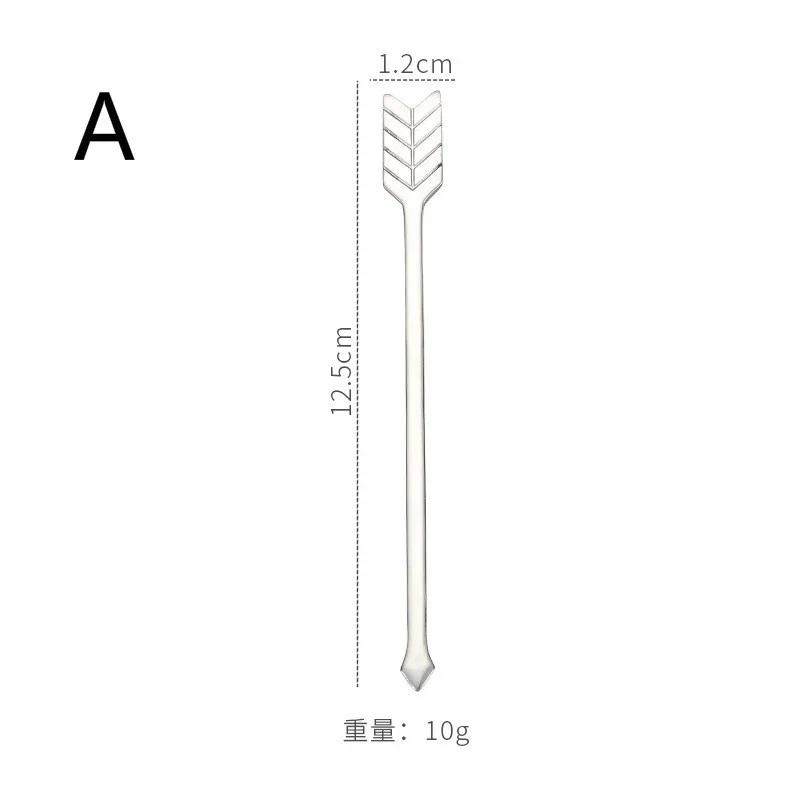 Creative Bow and Arrow Fruit Stick 304 Stainless Steel Gold Plated Fruit Fork Coffee Honey Stirre