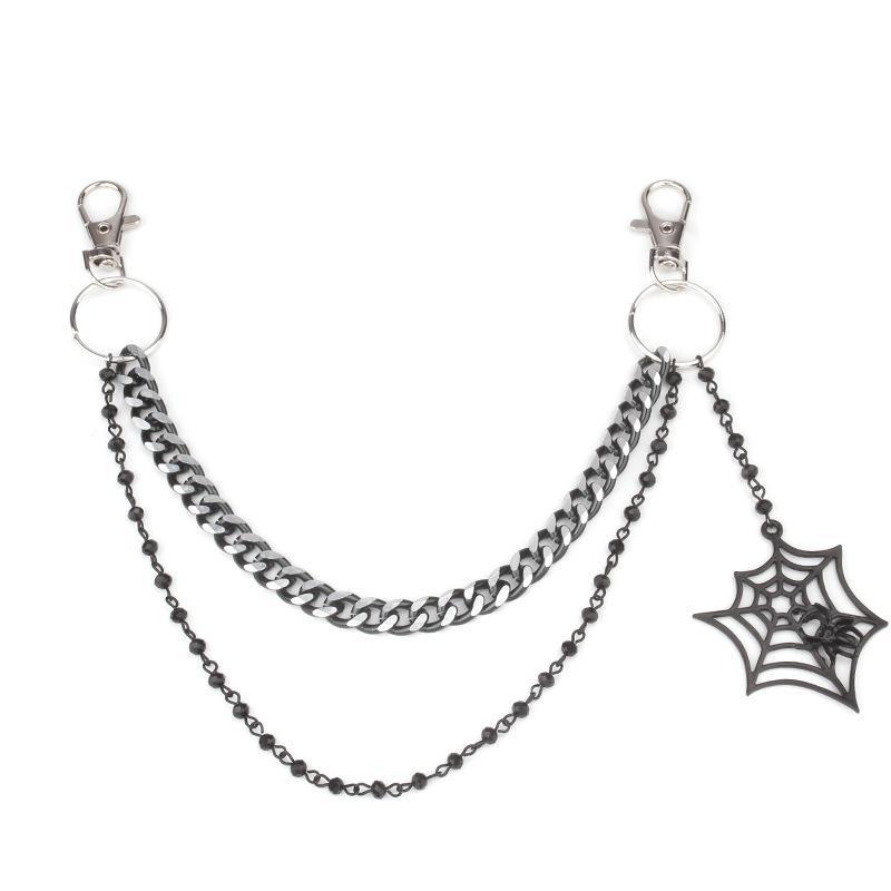 Gothic Punk Detachable Bag Chain Set With Multiple Cool Charm Designs For Handbag Decor Y2K Alt Style Daily Wear