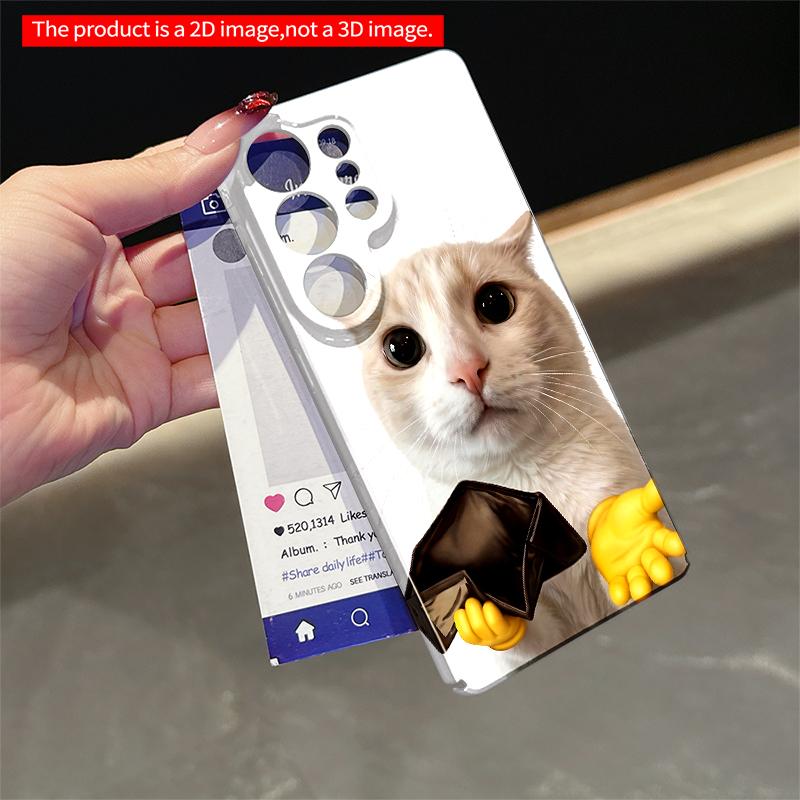 2DFlat Samsung phone case Empty Wallet Cat Phone Case Applicable to Galaxy S22 S23 S24 S25ULTRA S26 A12 A13 A14 A15 A16