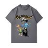 Men's 100% Cotton Crew Neck Short Sleeve T-Shirt, Funny Soviet Cartoon Wolf Hare Nu Pogodi Printed Casual Lightweight Graphic Tee for Daily Wear