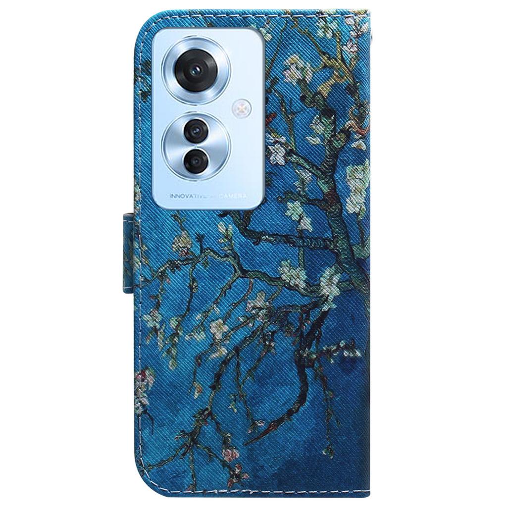 For Oppo Reno11 F 5G/F25 Pro 5G Phone Case Pattern Printing Stand Leather Shell