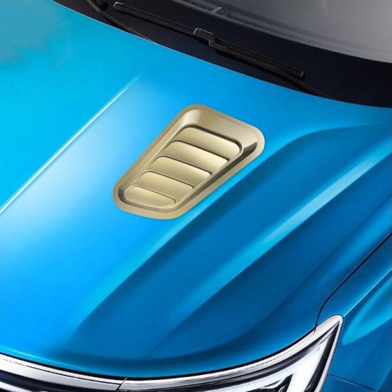 2Pcs Car Hood Air Vent Cover UV-proof Non-Fading Solid Color Universal Size Easy To Install Car Hood Vent Scoop Kit