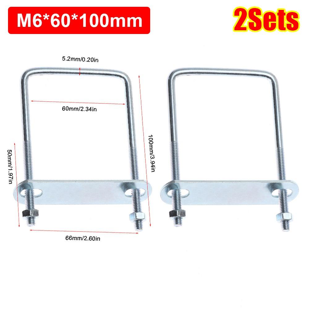 2Sets With Baffle Square Clamp Right Angle U-bolt Squa Bolt New Pipe U-clamp