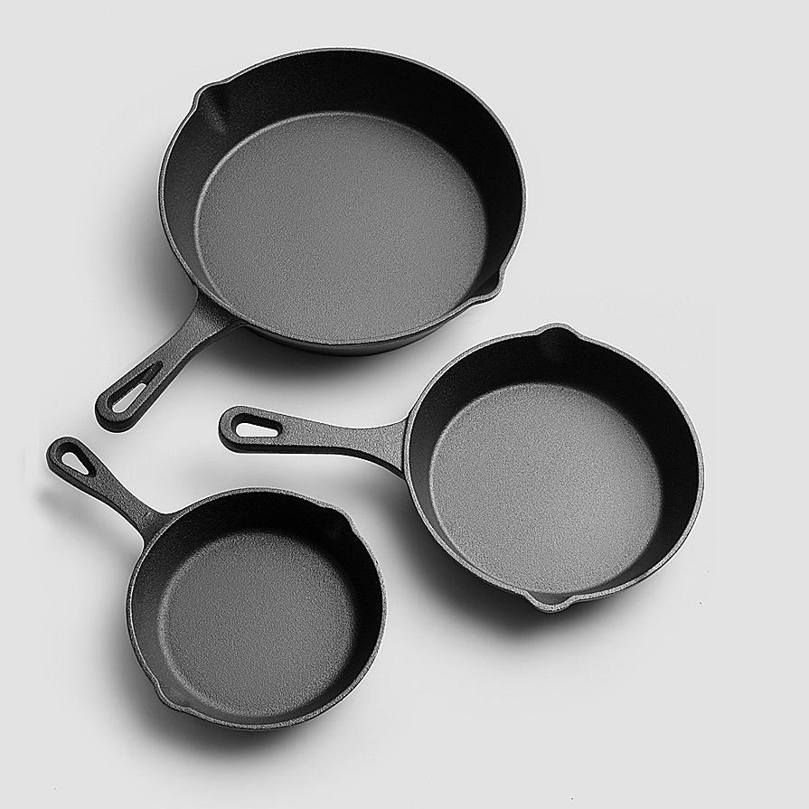 Cast Iron Cookware Set Frying Pans and Skillets чёрный
