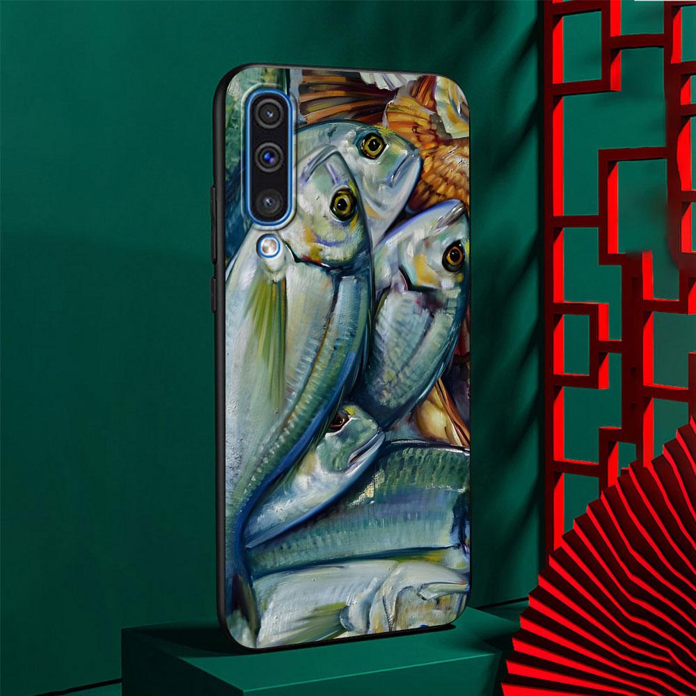 Trout Fish Fishing Case for Samsung Galaxy A03 A04s A20 A30 A20e A70 A70s A50 A40 A30s A50s A20s A10s A10 TPU Black Phone Cover