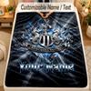 Flannel BlanketNewcastle United FC Custom Name Text Personalized Soft Warm Throw Blanket Home Decor Gift