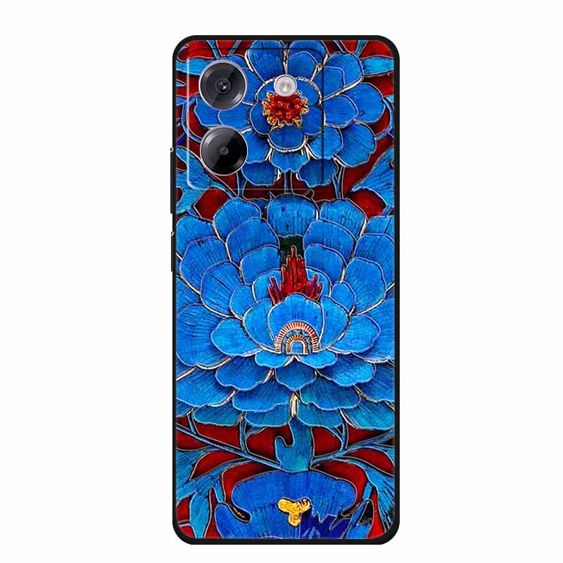 3D Emboss Case For POCO M7 Pro 5G Phone Case Relief Flowers Black Silicone Soft Back Cover For Xiaomi Poco M7 Pro Case Coque Bag