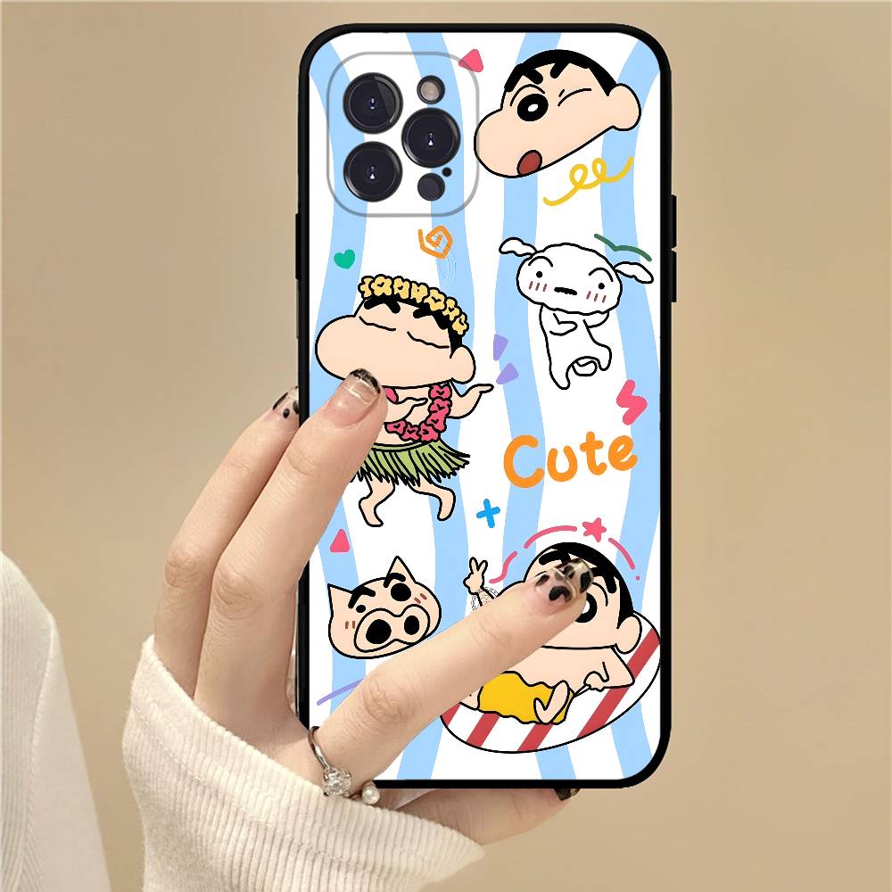 Crayons Shin-chan Phone Case For iPhone 16 15 14 11 12 13 Mini Pro XS Max Cover 6 7 8 Plus X Funda Shell