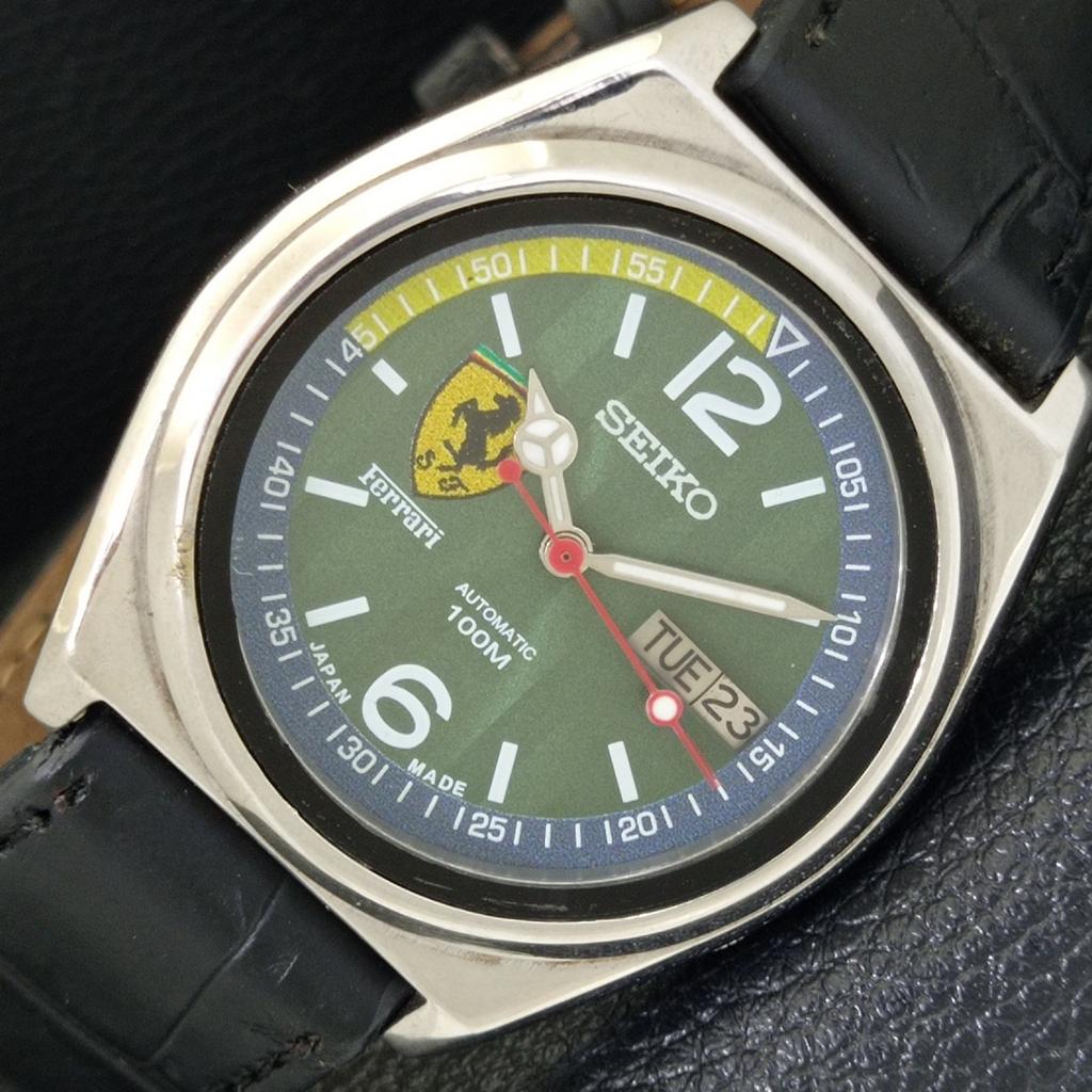 

SEIKO AUTOMATIC VINTAGE JAPAN 7009A MENS FERRARI DIAL WATCH a700485-5 R203-a700485