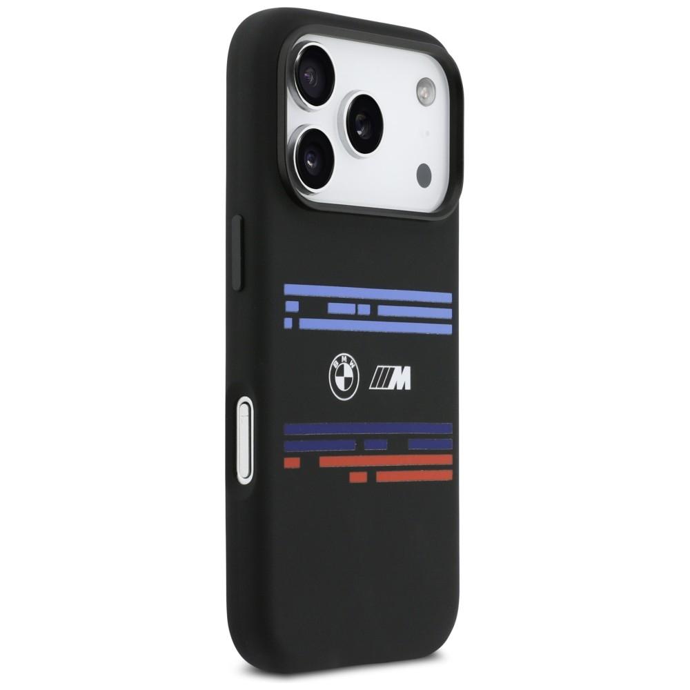 BMW M Silikon Horizontale Linie MagSafe Hülle für iPhone 17 Pro Schwarz