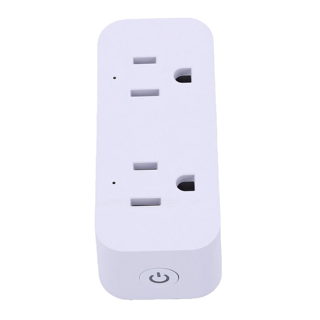 Smart WiFi Plug Dual Outlets 10A Voice Remote Control Socket Timer 2.4GHz Wireless Connection