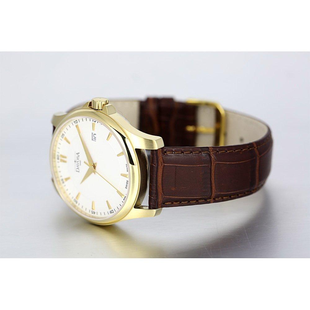 Davosa Men's Brown Watch, 162.467.15, 3-Hand, Date Display, 10 ATM Water Resistance, Classic Quartz, Swiss Made
