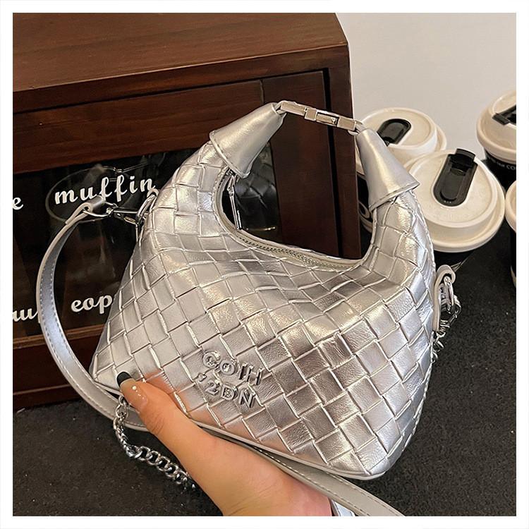 IELGY French premium hand carry women's bag 100 summer silver shoulder messenger bag