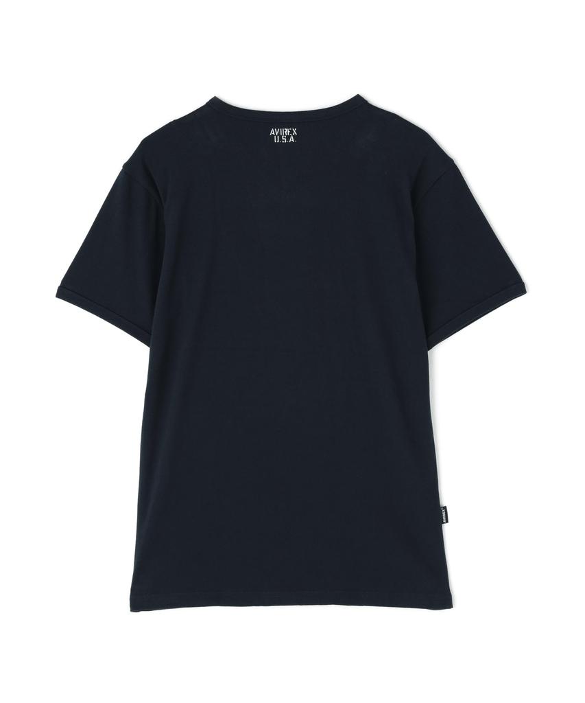 AVIREX DAILY RIB V-NECK TEE 6143501 men's L royal