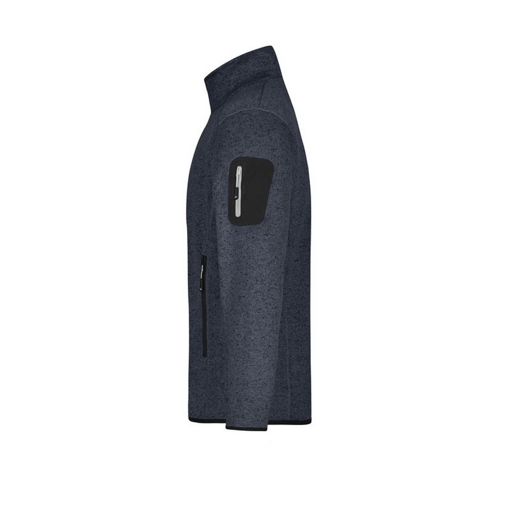James and Nicholson Mens Knitted Fleece Jacket