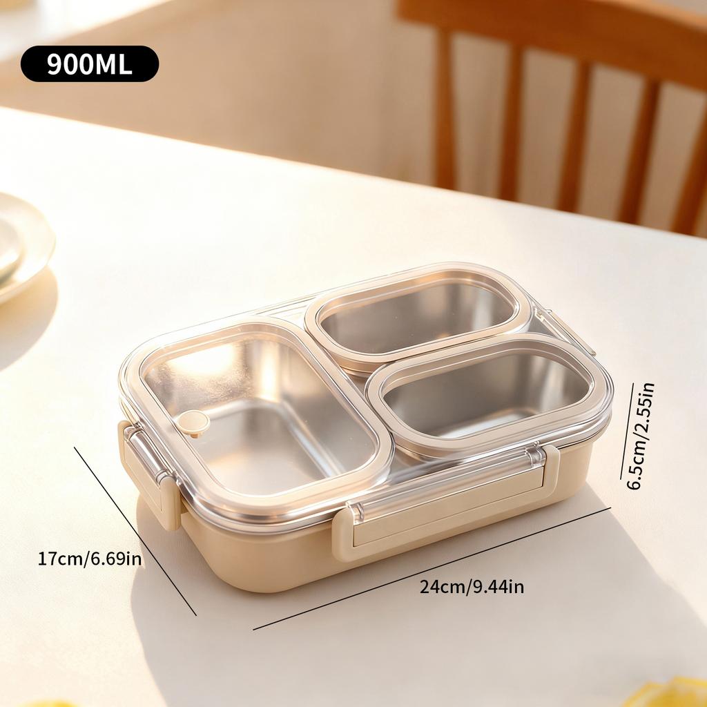 Large Capacity Cartoon Handheld Lunch Box For Kids Students Portable Sealed 304 Stainless Steel Divided Food Container Heatable
