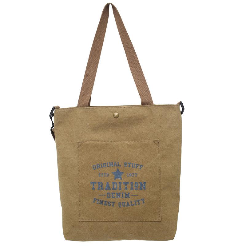 

Утолщенная холщовая сумка, мужская и женская студенческая ретро-сумка-тоут большой вместимости, косметичка, ретро-повседневная сумка через плечо. хаки