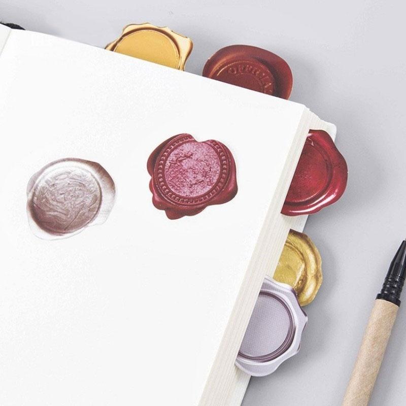 45 Pcs/box Vintage Wax Seal Stamps Paper Sticker Decoration DIY Diary Scrapbooking Sticker LS