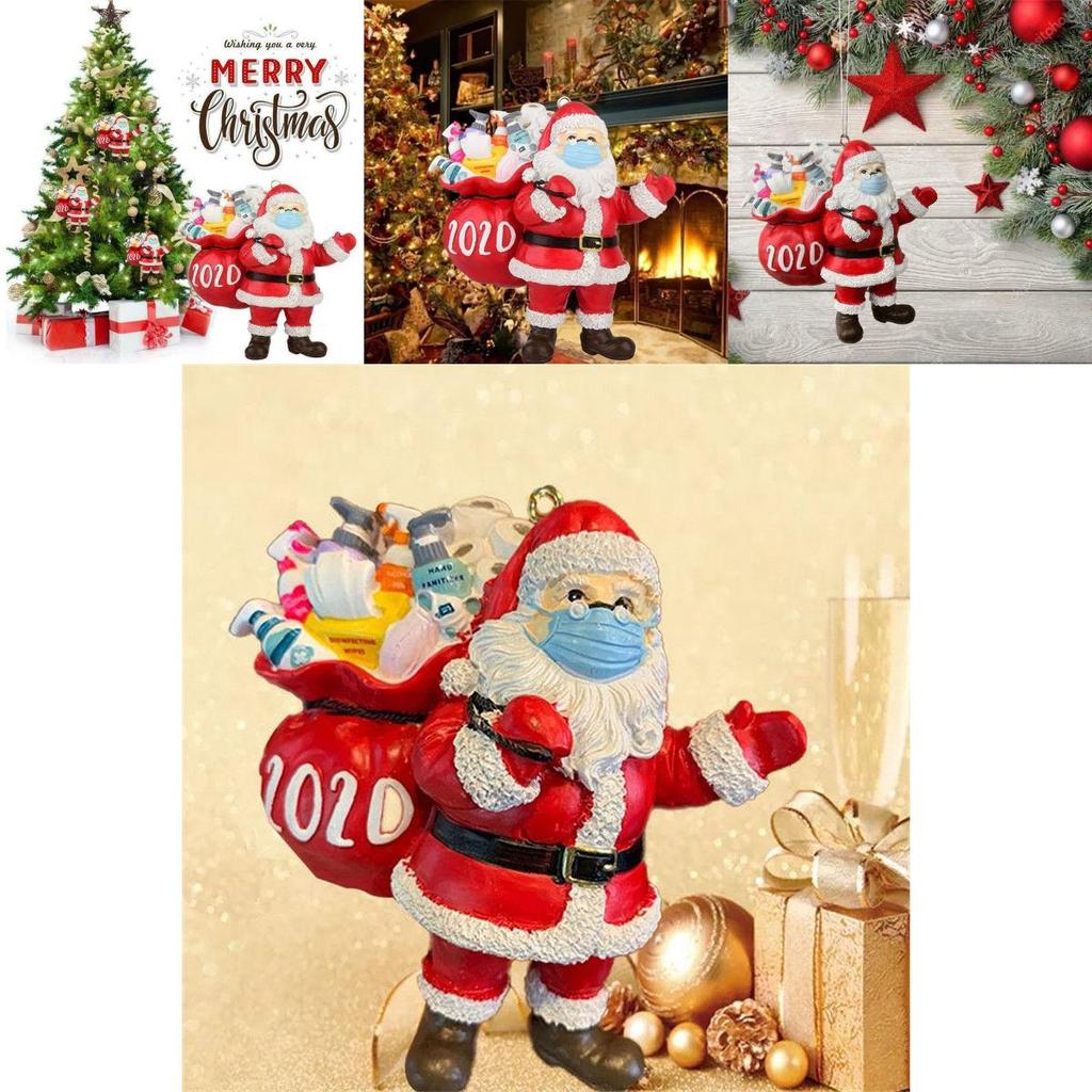 Charming Christmas Tree Ornaments Featuring Santa Claus Wearing A Mask For Holiday Cheer