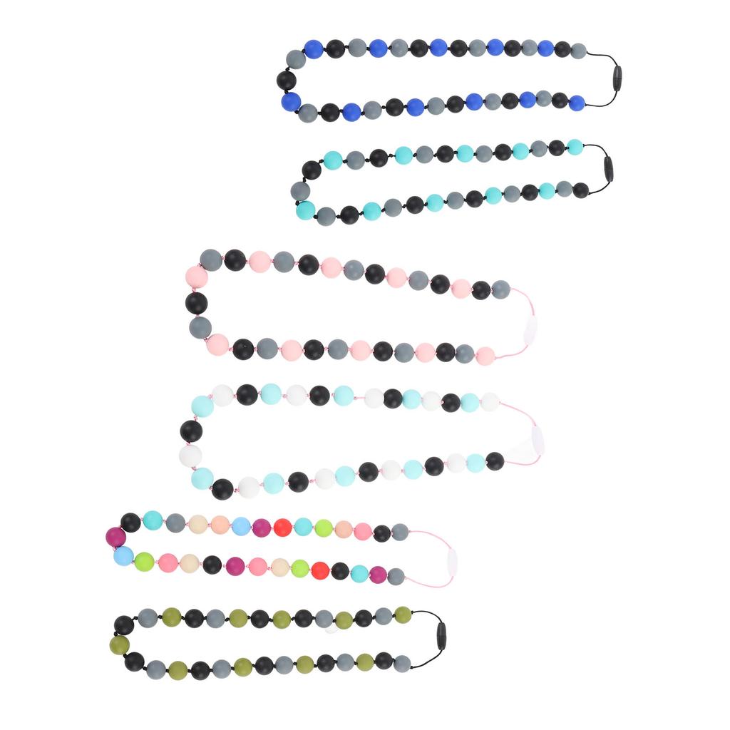 2pcs Silicone Sensory Necklace Set Adjustable Strap Stylish Soft Anti Slip Sensory Necklace for Kids