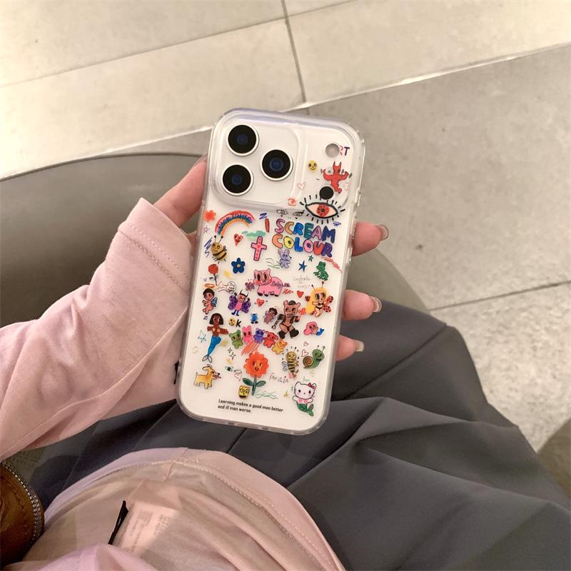 Abstract Graffiti Chain Phone Case for iPhone 17/16 Pro Max/15/14