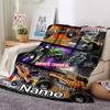 Customiz Name Personality Monster Jam Blanket Soft &Warm Sofa Office Bed Travel Lunch Break Blanket, Gift Suitable All Seasons