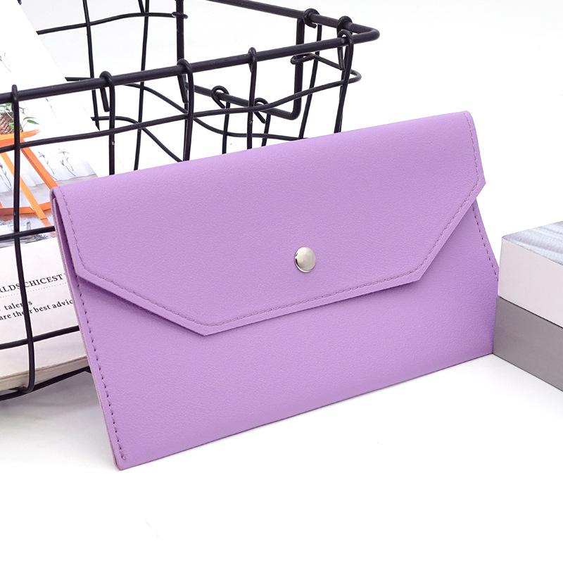 1PC Women Wallet Reusable Money Clip Wallet Cash Bank Card Storage Bag Long Style Ultra-thin Portable Leather