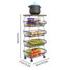Kitchen Storage Cart Vegetable Holder Rolling Utility Cart Space Saving Kitchen Fruit Organizer Vegetable Storage Rack For