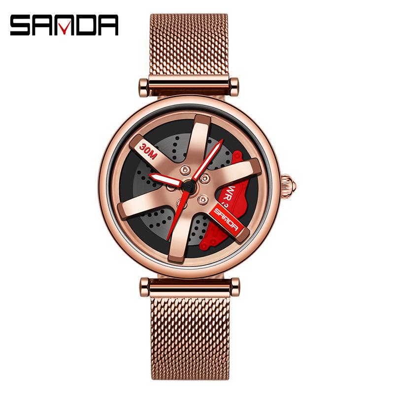Sanda Meilleure Vente 1088 Montre pour Adolescent: Personnalisé, Cadran Rotatif 3D, Tendance, Quartz Étanche.