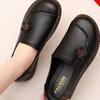 Soft Leather Single Shoes Comfortable Beef Tendon Sole Soft Sole Spring New Medium Non-slip Grandma Shoes