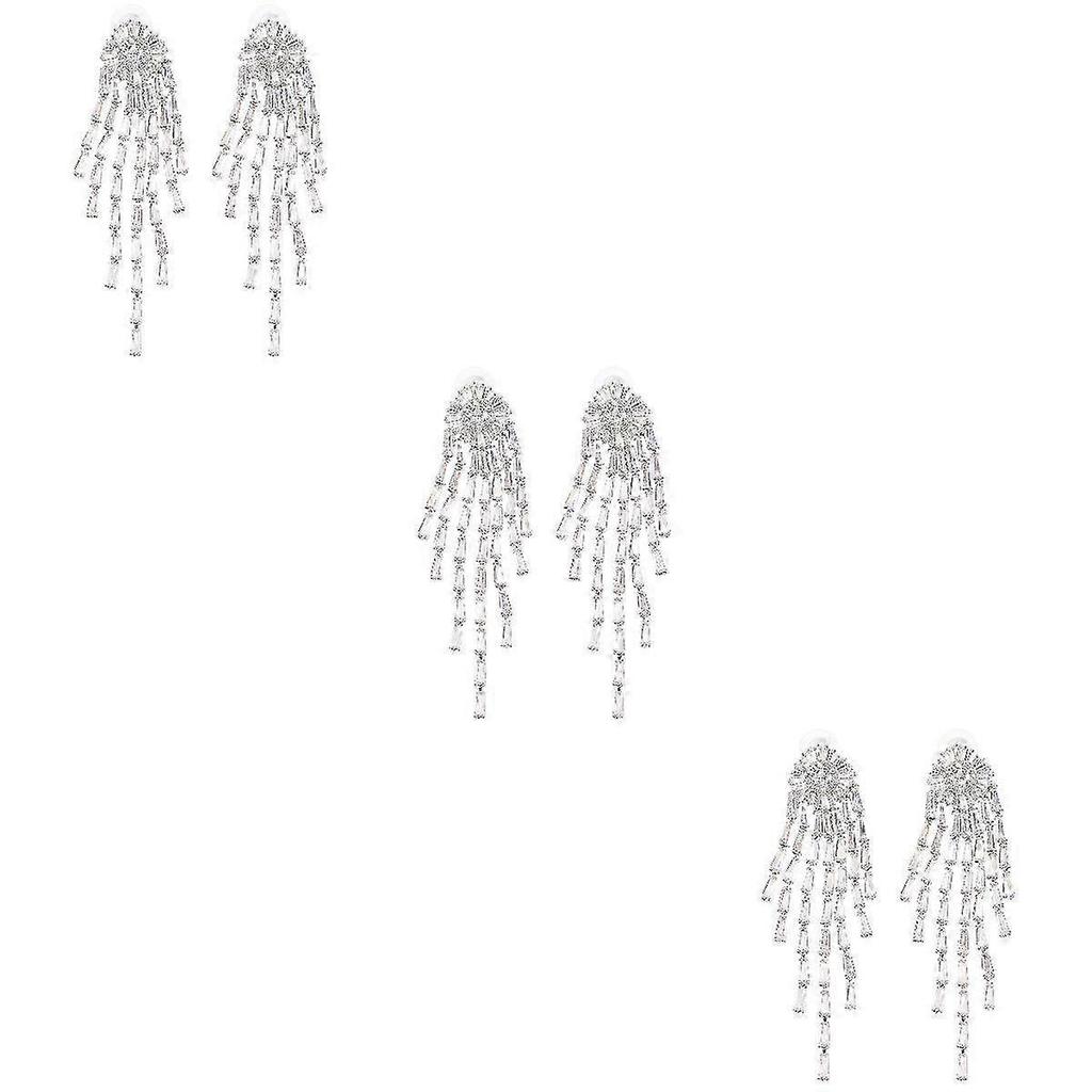 Mädchen Silber Hängeohrringe 3 Paare Quastenohrringe für Damen Schmuck