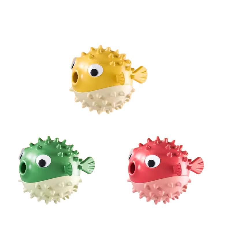 Kugelfisch Hundespielzeug: Interaktiver Beißring, mit Geräuschen, auslaufsicher, Puzzle zur Langeweilebekämpfung, Neukundenrabatt!