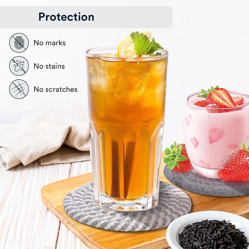 8/10 Pcs Braided Drink Coasters Cotton Rope Hot Pads Dinner Plate Mat Set  Farmhouse