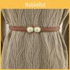 Fashionable Women Leather Belt With Pearl Metal Buckle For Office Gift Weekend