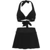 DK Sexy Bikini Push-Up Bra High-Waisted Two-Piece Skirt Swimwear for Women