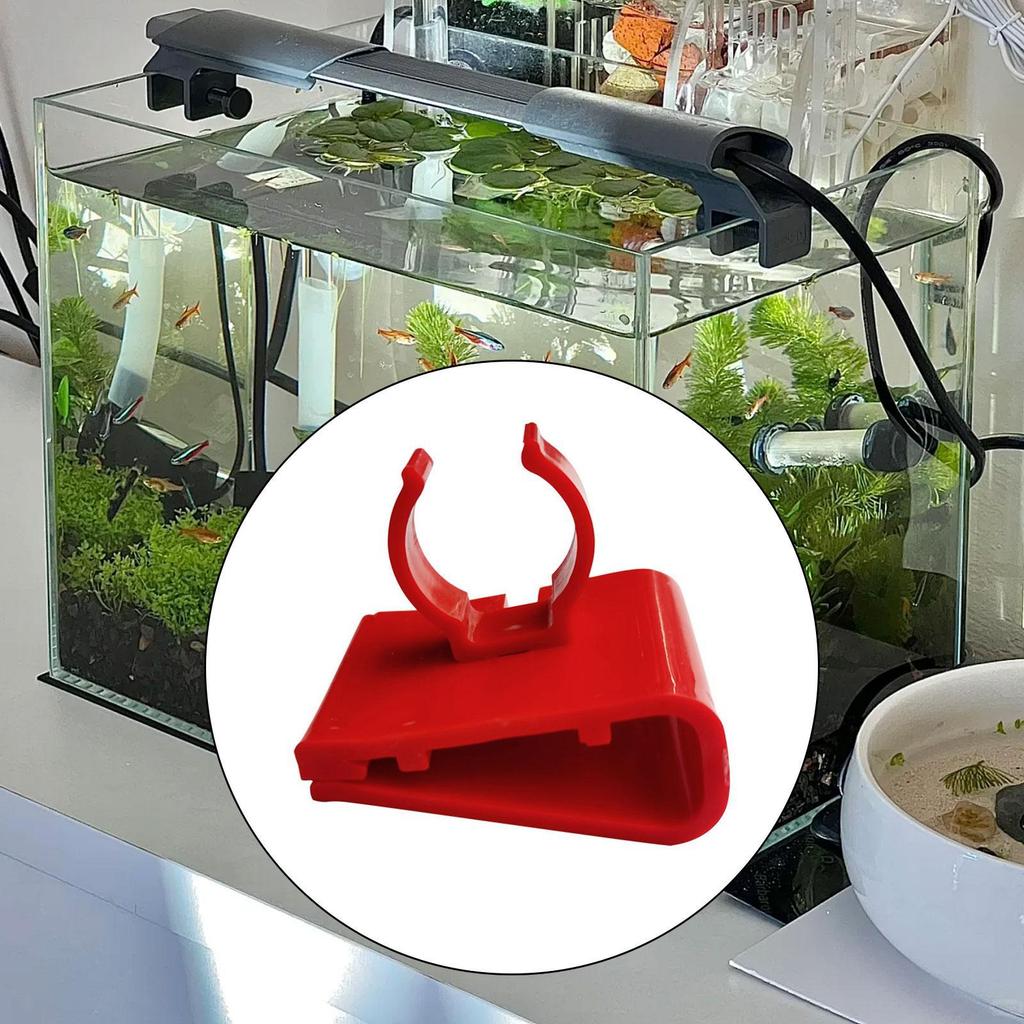 5x Fish Tank Tubing Holders,Aquarium Tool,Red Water Pipe Fixing Clamps,Soft Tube Fixture Holders,Fish Tank Water Pipe Clamps