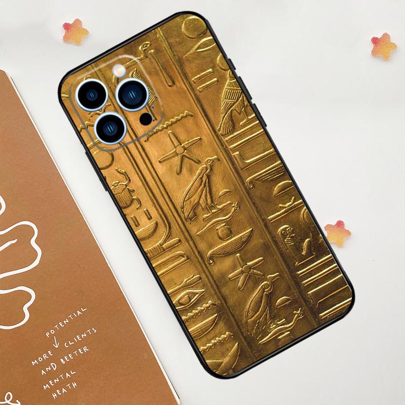 

Egyptian Hieroglyphics Phone Case For iPhone 17 Pro Max 14 13 12 11 15 16 Pro Max mini 15 Plus 16e 17 Air Funda iPhone 14Pro MAX