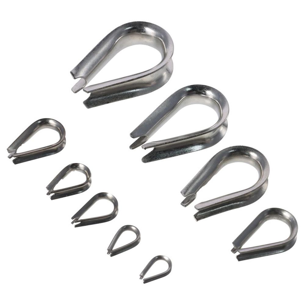 10pcs 1.5-12mm Wire Rope Thimbles 304 Stainless Steel Thimbles Ring Clamp  Rope Connecting Head