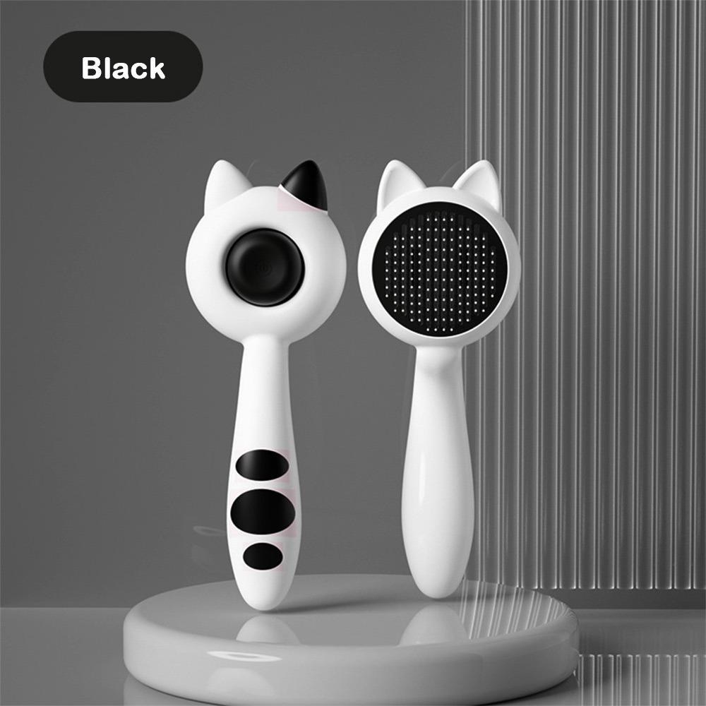 New Self Cleaning Pet Hair Removal Comb Easy To Clean Massage Cat Brush Deshedding Comb Pet Care чёрный