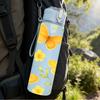 1PC Yellow Butterfly Floral Background Print 750ml Color Plastic Sports Water Bottle Leakproof Flip Straw Lid Suitable for Sports Office Home Use