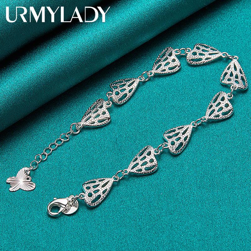 925 Sterling Silber Schmetterling Kettenarmband für Frauen Hochzeit Party Mode Charm Schmuck