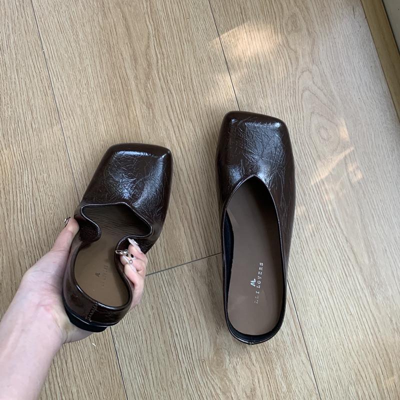 Fashion Bailamos 2025 Spring New Women Flat Shoes Fashion Shallow Slip On Mules Shoes Soft Flat Heel Outdoor Slippers Casual Slides Muje