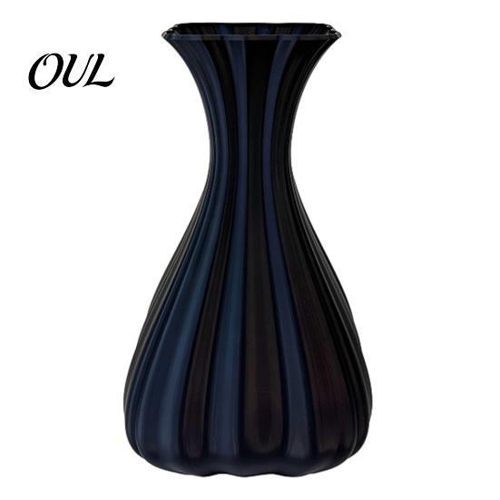 Stylish Vase for Real Flowers 3D Printed Fluted Curved Vase, Minimalist Modern Decorative Flower Sculpture Living Room Tabletop Home Aesthetic